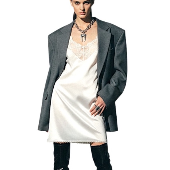 Vintage 80s 90s French Maid for Eaton Canada ivory white lace full slip 36 - Picture 1 of 15